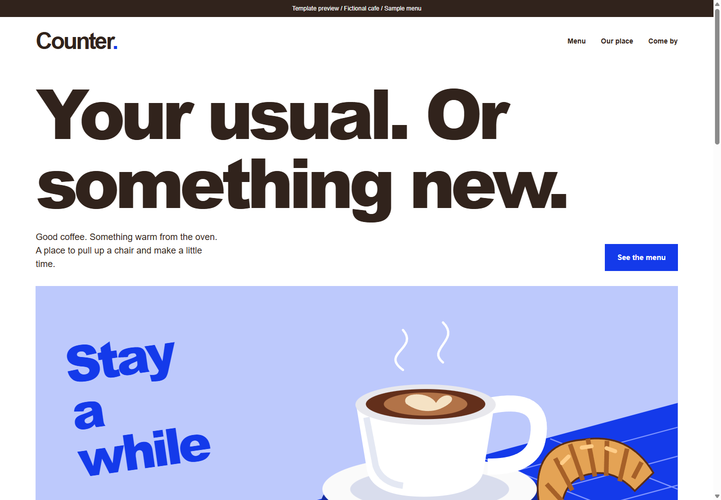 Counter website design for cafes & coffee shops